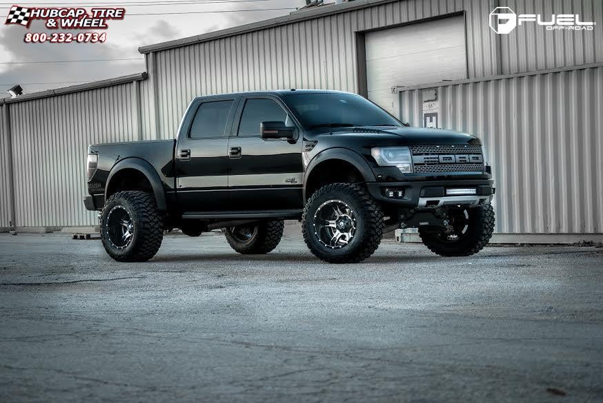 vehicle gallery/ford raptor fuel driller d257 0X0  Black & Machined with Dark Tint wheels and rims